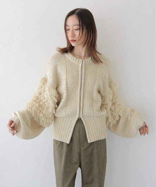CLEIO(クレイオ)の「【CLEIO】 前後2WAYループ編みカーディガン FRONT AND BACK 2WAY LOOP KNIT CARDIGAN/986-14608(ニット/セーター・レディース・アイボリー/グレー・FREE)」の19枚目の写真