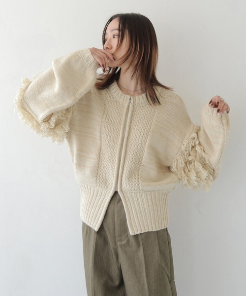 CLEIO(クレイオ)の「【CLEIO】 前後2WAYループ編みカーディガン FRONT AND BACK 2WAY LOOP KNIT CARDIGAN/986-14608(ニット/セーター・レディース・アイボリー/グレー・FREE)」の21枚目の写真