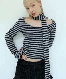 UGLY SHADOW（アグリーシャドウ）の「【Uglyshadow】SCARF ROUND TSHIRT / 【アグリーシャドウ】スカーフラウンド長袖Ｔシャツ（その他トップス）」