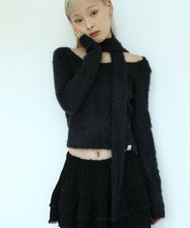 UGLY SHADOW（アグリーシャドウ）の「【Uglyshadow】SCARF ROUND TSHIRT / 【アグリーシャドウ】スカーフラウンド長袖Ｔシャツ（Tシャツ/カットソー）」