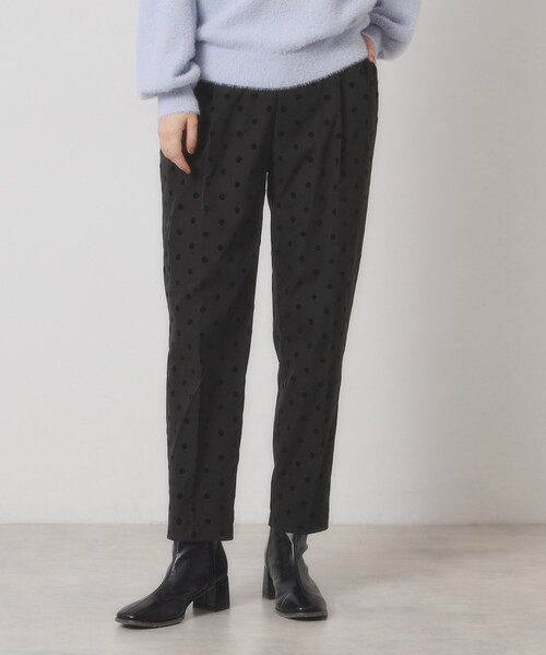 ITS'DEMO（イッツデモ）の「【手洗い可／ウエストゴム】フロッキードットパンツ（その他パンツ・レディース・ブラウン系その他2/チャコール/ブラック系・00）」の2枚目の写真