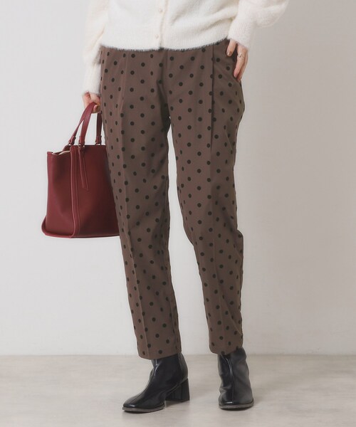 ITS'DEMO（イッツデモ）の「【手洗い可／ウエストゴム】フロッキードットパンツ（その他パンツ・レディース・ブラウン系その他2/チャコール/ブラック系・00）」の3枚目の写真
