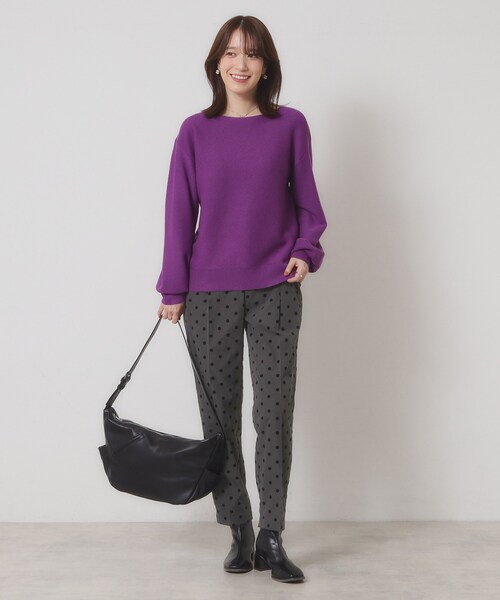 ITS'DEMO（イッツデモ）の「【手洗い可／ウエストゴム】フロッキードットパンツ（その他パンツ・レディース・ブラウン系その他2/チャコール/ブラック系・00）」の8枚目の写真