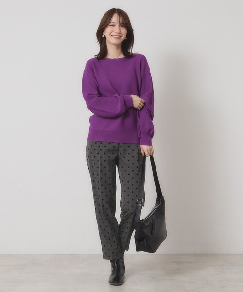 ITS'DEMO（イッツデモ）の「【手洗い可／ウエストゴム】フロッキードットパンツ（その他パンツ・レディース・ブラウン系その他2/チャコール/ブラック系・00）」の9枚目の写真