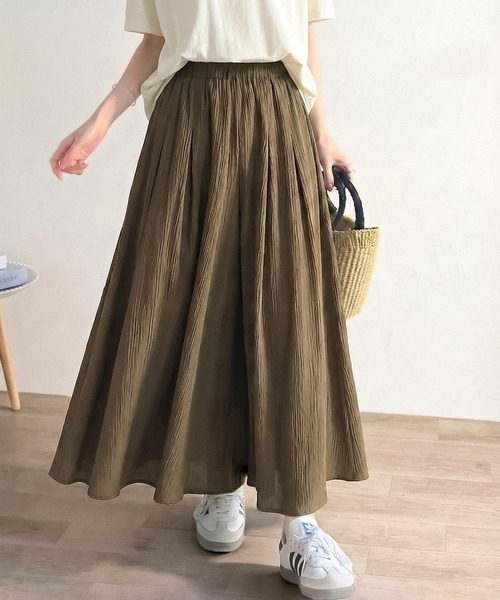 classicalelf（クラシカルエルフ）の「公園から旅行まで。動きやすく、さらりとした履き心地。シアーワッシャースカンツ（その他パンツ・レディース・ブラック/イエロー/ベージュ/カーキブラウン・X-LARGE/SMALL/MEDIUM/LARGE）」の6枚目の写真