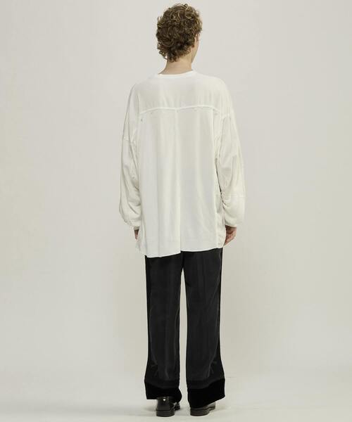 CURRENTAGE（カレンテージ）の「Patchwork jersey long T-shirt（Tシャツ/カットソー・メンズ・ブラック・FREE）」の3枚目の写真