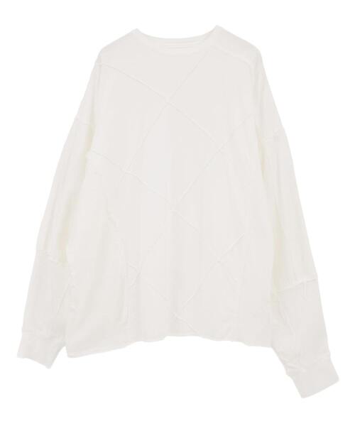 CURRENTAGE（カレンテージ）の「Patchwork jersey long T-shirt（Tシャツ/カットソー・メンズ・ブラック・FREE）」の4枚目の写真