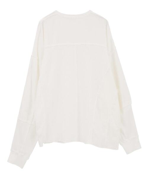 CURRENTAGE（カレンテージ）の「Patchwork jersey long T-shirt（Tシャツ/カットソー・メンズ・ブラック・FREE）」の5枚目の写真