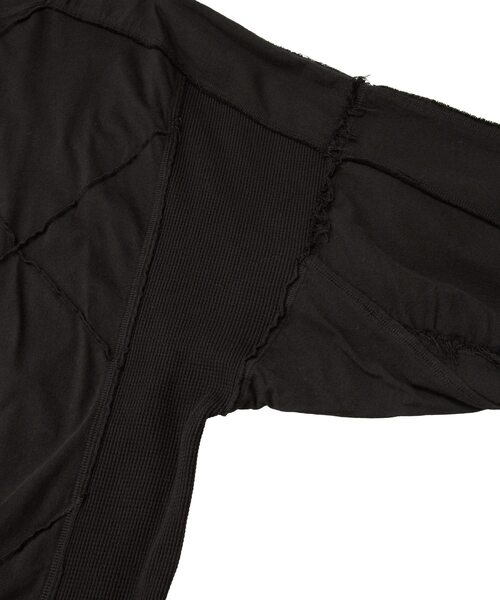 CURRENTAGE（カレンテージ）の「Patchwork jersey long T-shirt（Tシャツ/カットソー・メンズ・ブラック・FREE）」の11枚目の写真