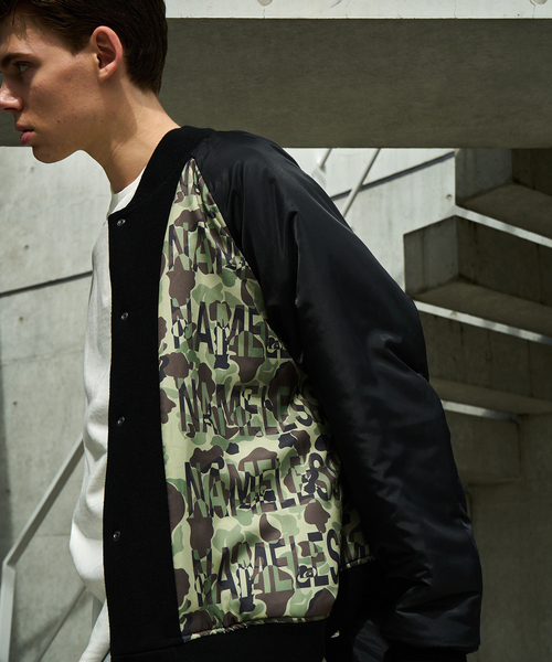 WISM（ウィズム）の「NAMELESSNESS / ネームレスネス VARSITY JACKET（ブルゾン・メンズ・ブラック・2/3）」の5枚目の写真