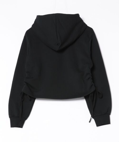 GORGE(ゴージ)の「《サイドドロスト×カレッジロゴ》レディース 裏起毛 パーカー クロップド丈 ストリート 秋冬(パーカー・レディース・オートミール/ブラック/ブラウン・F)」の4枚目の写真