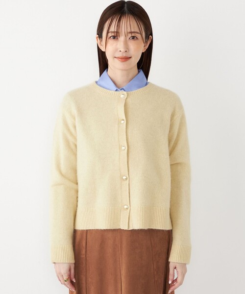 SHIPS Colors(シップス カラーズ)の「SHIPS Colors:フォックス アンゴラ クルーネック カーディガン◇(カーディガン/ボレロ・レディース・ネイビー/クリーム/レッド・ONE SIZE)」の13枚目の写真