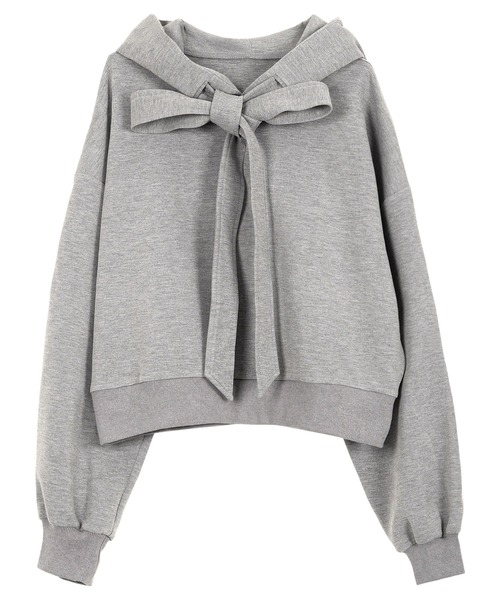 KOBE LETTUCE（コウベレタス）の「ダイバービッグリボンフーディトップス（スウェット・レディース・ブラック/ピンク/グレー・M）」の12枚目の写真