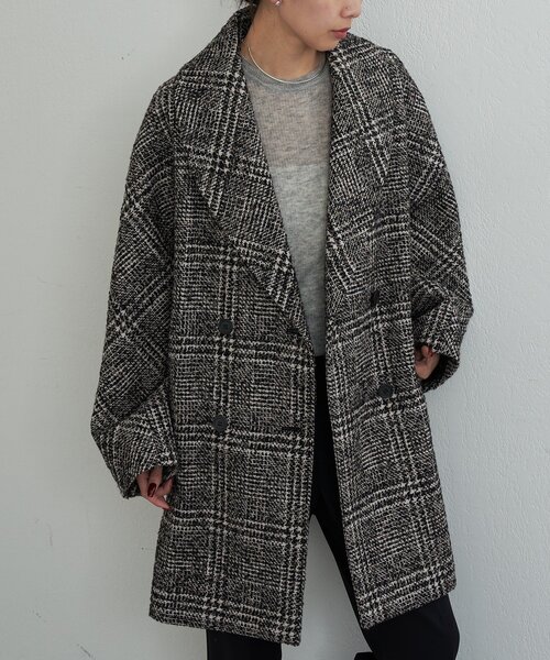 GALLARDAGALANTE（ガリャルダガランテ）の「【HERITANOVUM】 ツィードショールカラーショートコート（その他アウター・レディース・ベージュ/ブラック・FREE）」の21枚目の写真