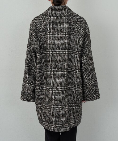 セール】【HERITANOVUM】 ツィードショールカラーショートコート