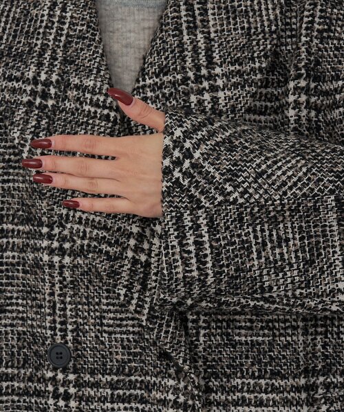 GALLARDAGALANTE（ガリャルダガランテ）の「【HERITANOVUM】 ツィードショールカラーショートコート（その他アウター・レディース・ベージュ/ブラック・FREE）」の10枚目の写真