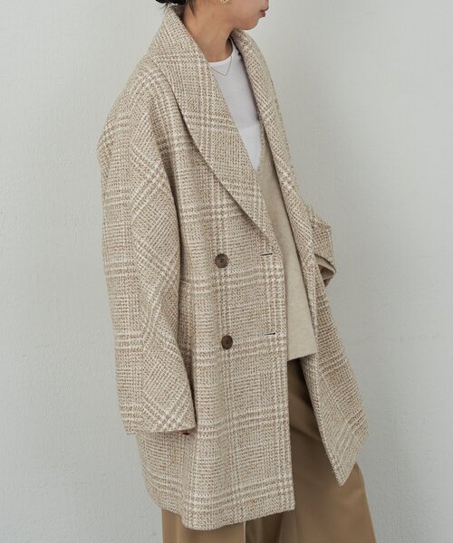 ルタオジャパン公式アカウント01　ショールカラー　アメフト柄　ウール GALLARDAGALANTE（ガリャルダガランテ）の「【HERITANOVUM】 ツィード