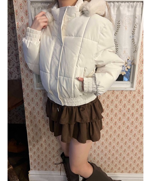 PHILLY（フィリー）の「《2way》ファーフードパファーブルゾン（ブルゾン・レディース・ブラック/アイボリー・FREE）」の12枚目の写真