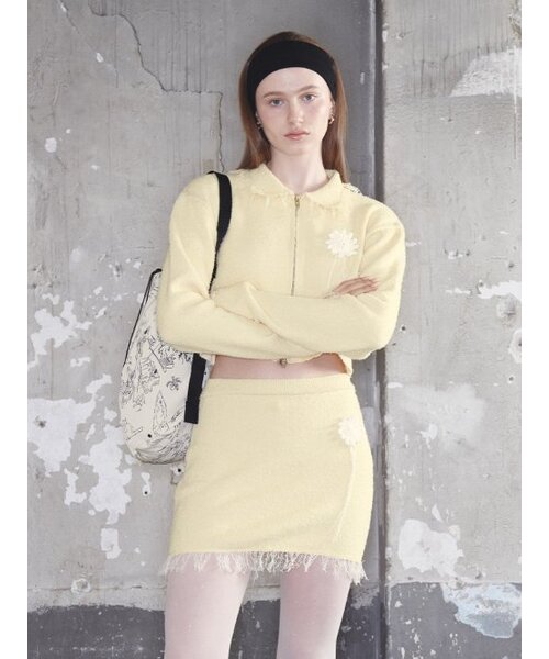 Kijun(キジュン)の「Sun Crochet Knit Jacket Yellow(その他アウター・レディース・その他・MEDIUM)」の1枚目の写真