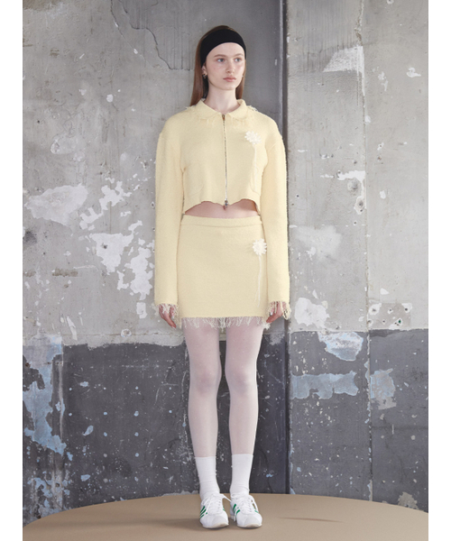 Kijun(キジュン)の「Sun Crochet Knit Jacket Yellow(その他アウター・レディース・その他・MEDIUM)」の4枚目の写真