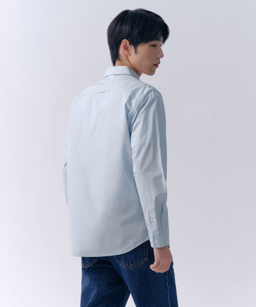 MUSINSA STANDARD（ムシンサスタンダード）の「ベーシックウォッシュドポプリンシャツ[スカイブルー]（シャツ/ブラウス・メンズ・その他・SMALL/MEDIUM/LARGE/X-LARGE/XX-LARGE）」の2枚目の写真