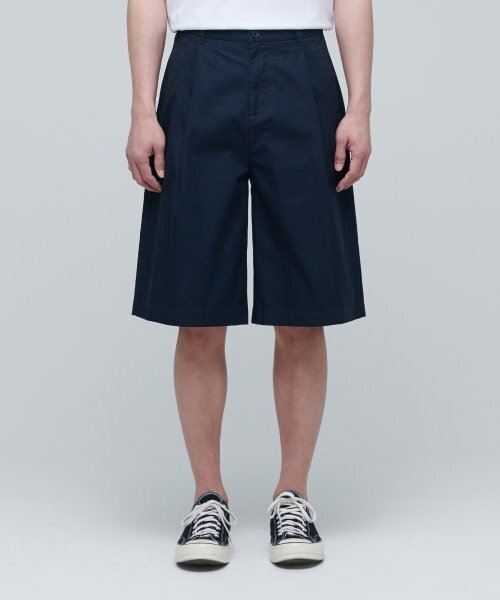 MUSINSA STANDARD（ムシンサスタンダード）の「コットンワイドバミューダショーツ[ネイビー]（その他パンツ・メンズ・その他・34/32/30/31/33/27/28/29/36/38）」の2枚目の写真