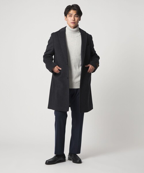 セール】カシミヤブレンド ヘリンボーン チェスターコート＜A DAY IN