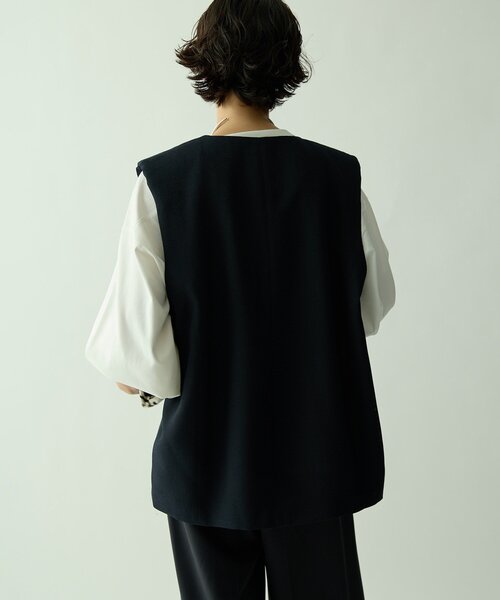 Drawing Numbers（ドローイング ナンバーズ）の「【Drawing Numbers】ドライツィーディワイドベスト（ベスト・レディース・ブラック/ベージュ・38）」の8枚目の写真