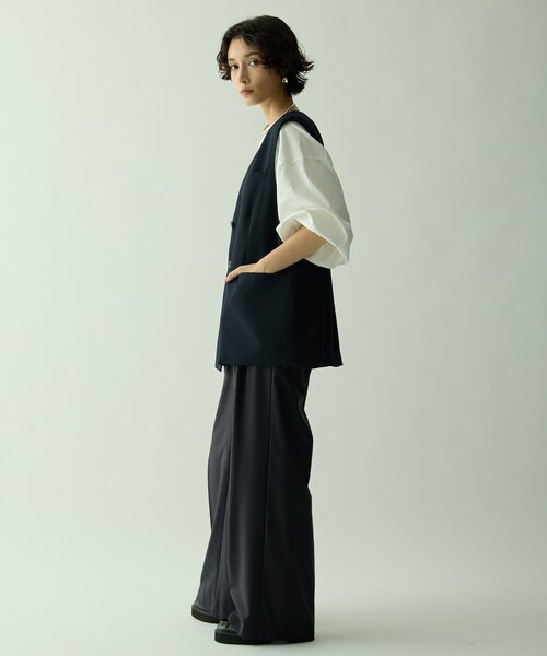 Drawing Numbers（ドローイング ナンバーズ）の「【Drawing Numbers】ドライツィーディワイドベスト（ベスト・レディース・ブラック/ベージュ・38）」の6枚目の写真