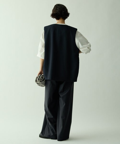 Drawing Numbers（ドローイング ナンバーズ）の「【Drawing Numbers】ドライツィーディワイドベスト（ベスト・レディース・ブラック/ベージュ・38）」の7枚目の写真