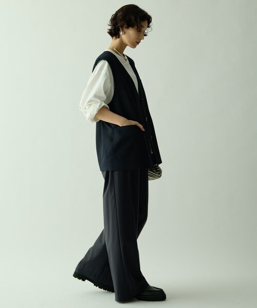 Drawing Numbers（ドローイング ナンバーズ）の「【Drawing Numbers】ドライツィーディワイドベスト（ベスト・レディース・ブラック/ベージュ・38）」の10枚目の写真