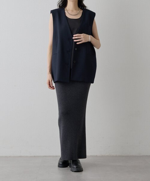 Drawing Numbers（ドローイング ナンバーズ）の「【Drawing Numbers】ドライツィーディワイドベスト（ベスト・レディース・ブラック/ベージュ・38）」の13枚目の写真