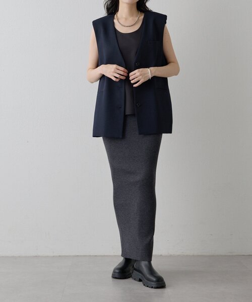 Drawing Numbers（ドローイング ナンバーズ）の「【Drawing Numbers】ドライツィーディワイドベスト（ベスト・レディース・ブラック/ベージュ・38）」の14枚目の写真