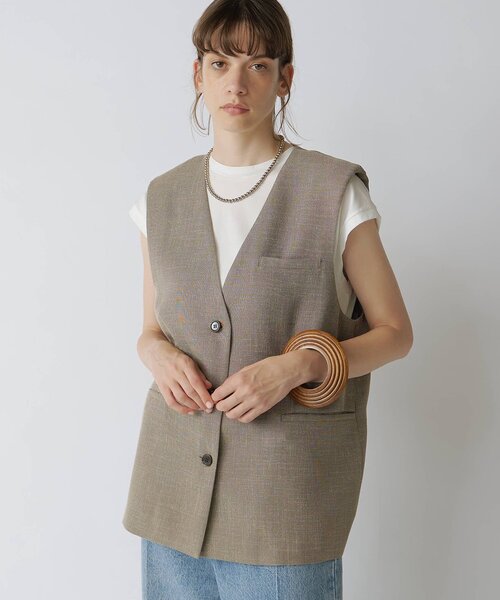 Drawing Numbers（ドローイング ナンバーズ）の「【Drawing Numbers】ドライツィーディワイドベスト（ベスト・レディース・ブラック/ベージュ・38）」の15枚目の写真