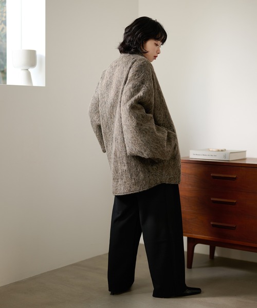 LAULEN（ローレン）の「wool blend shaggy oversize cocoon coat /ウールブレンドシャギーオーバーサイズコクーンコート（その他アウター・レディース・チャコールグレー/マルチ・FREE）」の11枚目の写真