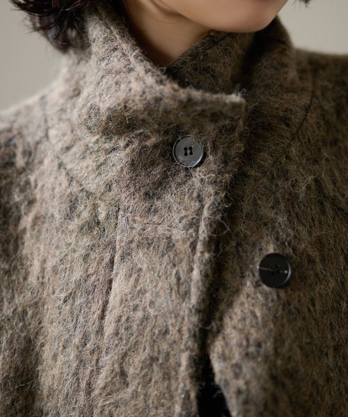 LAULEN（ローレン）の「wool blend shaggy oversize cocoon coat /ウールブレンドシャギーオーバーサイズコクーンコート（その他アウター・レディース・チャコールグレー/マルチ・FREE）」の12枚目の写真
