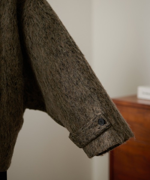 LAULEN（ローレン）の「wool blend shaggy oversize cocoon coat /ウールブレンドシャギーオーバーサイズコクーンコート（その他アウター・レディース・チャコールグレー/マルチ・FREE）」の14枚目の写真