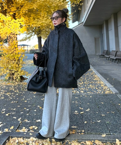 LAULEN（ローレン）の「wool blend shaggy oversize cocoon coat /ウールブレンドシャギーオーバーサイズコクーンコート（その他アウター・レディース・チャコールグレー/マルチ・FREE）」の16枚目の写真