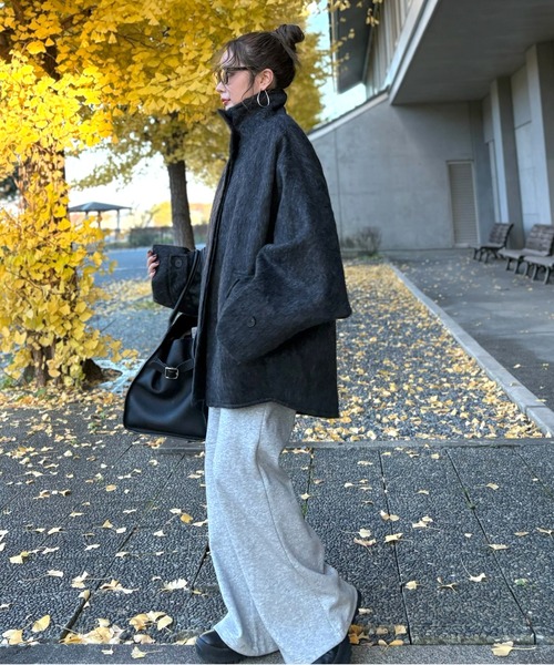 LAULEN（ローレン）の「wool blend shaggy oversize cocoon coat /ウールブレンドシャギーオーバーサイズコクーンコート（その他アウター・レディース・チャコールグレー/マルチ・FREE）」の17枚目の写真