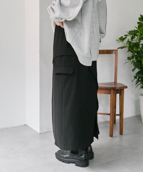 ear PAPILLONNER（イアパピヨネ）の「カーブラインスカート【SUM1 STYLE】（スカート・レディース・ブラック・FREE）」の6枚目の写真