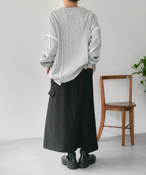 ear PAPILLONNER（イアパピヨネ）の「カーブラインスカート【SUM1 STYLE】（スカート・レディース・ブラック・FREE）」の14枚目の写真