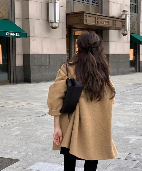 Doula Doula(ドゥーラドゥーラ)の「ウールライクステンカラーコート(チェスターコート・レディース・ブラック/キャメル/オフホワイト・FREE)」の19枚目の写真