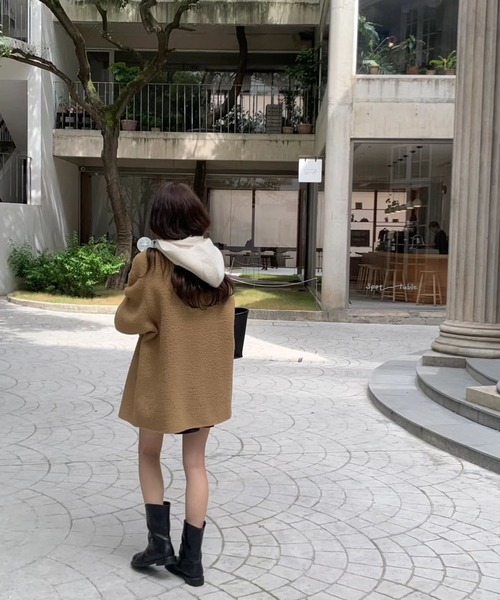 Doula Doula(ドゥーラドゥーラ)の「ウールライクステンカラーコート(チェスターコート・レディース・ブラック/キャメル/オフホワイト・FREE)」の21枚目の写真