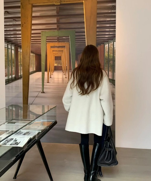 Doula Doula(ドゥーラドゥーラ)の「ウールライクステンカラーコート(チェスターコート・レディース・ブラック/キャメル/オフホワイト・FREE)」の9枚目の写真