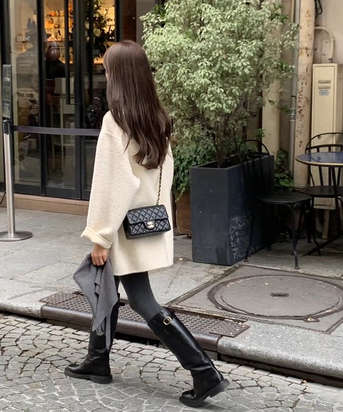 Doula Doula(ドゥーラドゥーラ)の「ウールライクステンカラーコート(チェスターコート・レディース・ブラック/キャメル/オフホワイト・FREE)」の5枚目の写真