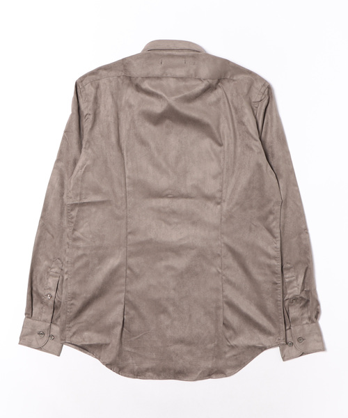 m.f.editorial（エムエフエディトリアル）の「シャツ メンズ 長袖 ストレッチ 起毛 カッタウェイ ややゆったり ルーズフィット （シャツ/ブラウス・メンズ・アイボリー/ブラウン・X-LARGE/LARGE/MEDIUM）」の5枚目の写真