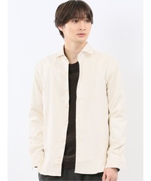 m.f.editorial | シャツ メンズ 長袖 ストレッチ 起毛 カッタウェイ ややゆったり ルーズフィット (シャツ/ブラウス)