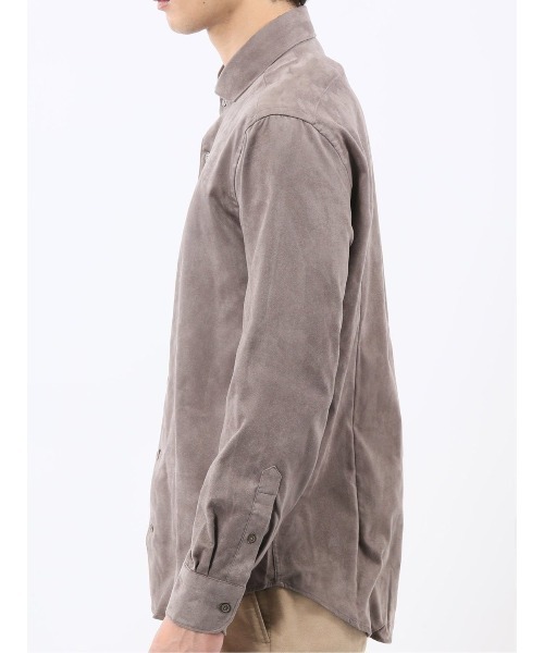 m.f.editorial（エムエフエディトリアル）の「シャツ メンズ 長袖 ストレッチ 起毛 カッタウェイ ややゆったり ルーズフィット （シャツ/ブラウス・メンズ・アイボリー/ブラウン・X-LARGE/LARGE/MEDIUM）」の9枚目の写真