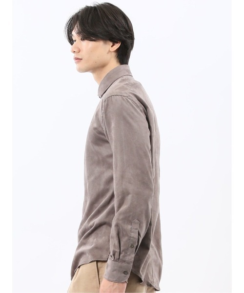 m.f.editorial（エムエフエディトリアル）の「シャツ メンズ 長袖 ストレッチ 起毛 カッタウェイ ややゆったり ルーズフィット （シャツ/ブラウス・メンズ・アイボリー/ブラウン・X-LARGE/LARGE/MEDIUM）」の13枚目の写真