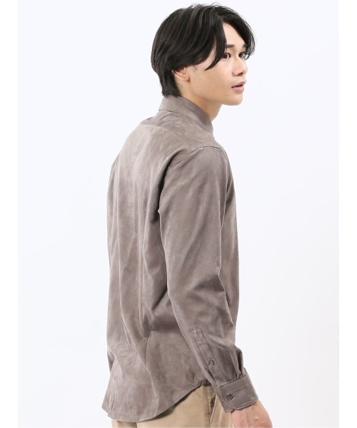 m.f.editorial（エムエフエディトリアル）の「シャツ メンズ 長袖 ストレッチ 起毛 カッタウェイ ややゆったり ルーズフィット （シャツ/ブラウス・メンズ・アイボリー/ブラウン・X-LARGE/LARGE/MEDIUM）」の15枚目の写真